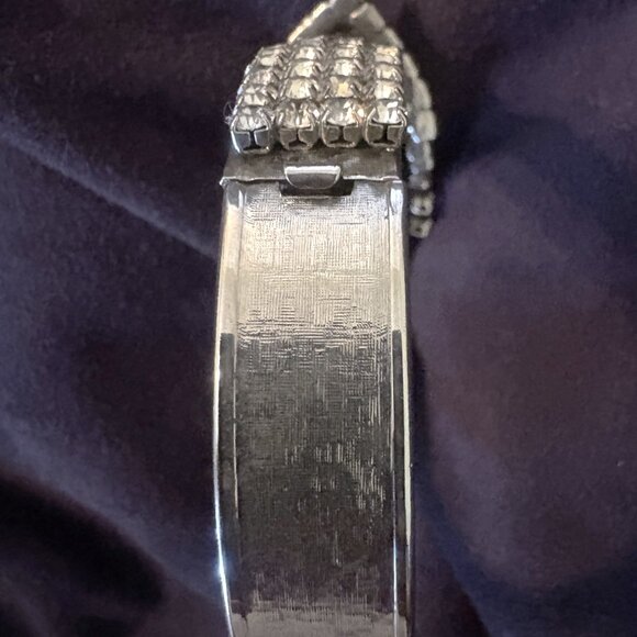 Silver and Rhinestone Bangle Vintage 20's - Picture 5 of 12